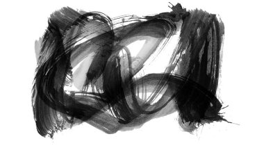 Siyah fırça darbesi ve doku. Grunge vektör soyut el boyalı element. Altı çizili ve sınır tasarımı.