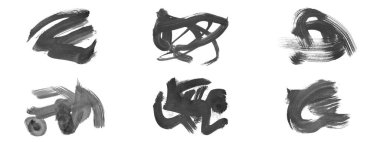 Siyah fırça darbesi ve doku. Grunge vektör soyut el boyalı element. Altı çizili ve sınır tasarımı.