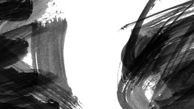 Siyah fırça darbesi ve doku. Grunge vektör soyut el boyalı element. Altı çizili ve sınır tasarımı.