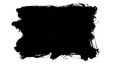 Siyah fırça darbesi ve doku. Grunge soyut elle boyanmış elementler. Altı çizili ve sınır tasarımı.