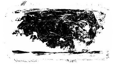 Siyah fırça darbesi ve doku. Grunge vektör soyut el boyalı element. Altı çizili ve sınır tasarımı.