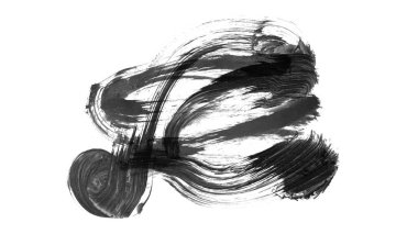 Siyah fırça darbesi ve doku. Grunge vektör soyut el boyalı element. Altı çizili ve sınır tasarımı.