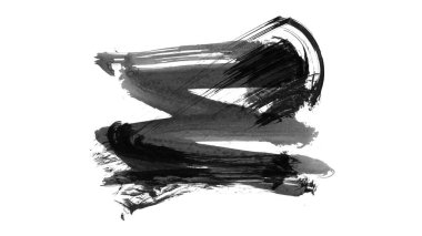 Siyah fırça darbesi ve doku. Grunge vektör soyut el boyalı element. Altı çizili ve sınır tasarımı.