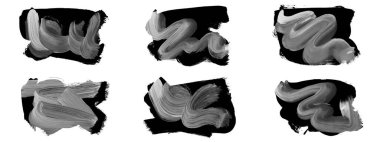 Siyah fırça darbesi ve doku. Grunge vektör soyut el boyalı element. Altı çizili ve sınır tasarımı.