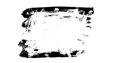 Siyah fırça darbesi ve doku. Grunge vektör soyut el boyalı element. Altı çizili ve sınır tasarımı.
