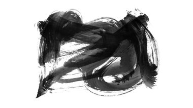 Siyah fırça darbesi ve doku. Grunge vektör soyut el boyalı element. Altı çizili ve sınır tasarımı.