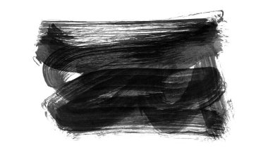 Siyah fırça darbesi ve doku. Grunge vektör soyut el boyalı element. Altı çizili ve sınır tasarımı.