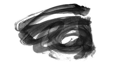 Siyah fırça darbesi ve doku. Grunge vektör soyut el boyalı element. Altı çizili ve sınır tasarımı.