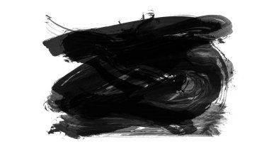 Siyah fırça darbesi ve doku. Grunge vektör soyut el boyalı element. Altı çizili ve sınır tasarımı.