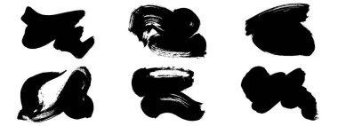 Siyah fırça darbesi ve doku. Grunge vektör soyut el boyalı element. Altı çizili ve sınır tasarımı.