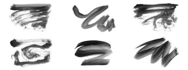 Siyah fırça darbesi ve doku. Grunge vektör soyut el boyalı element. Altı çizili ve sınır tasarımı.