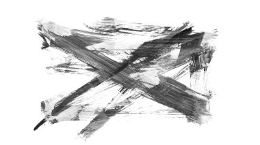 Siyah fırça darbesi ve doku. Grunge vektör soyut el boyalı element. Altı çizili ve sınır tasarımı.