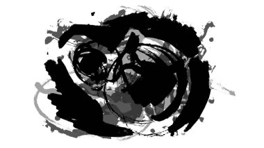 Siyah fırça darbesi ve doku. Grunge vektör soyut el boyalı element. Altı çizili ve sınır tasarımı.