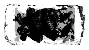 Siyah fırça darbesi ve doku. Grunge vektör soyut el boyalı element. Altı çizili ve sınır tasarımı.