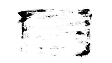 Siyah fırça darbesi ve doku. Grunge vektör soyut el boyalı element. Altı çizili ve sınır tasarımı.