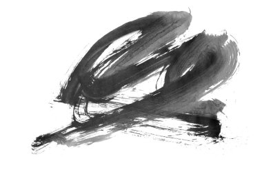 siyah mürekkep fırçası vuruşu. resimleme.