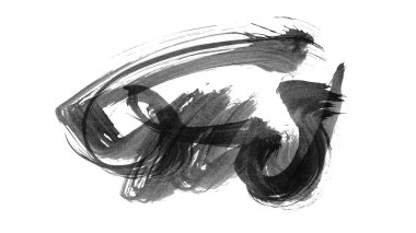 Siyah fırça darbesi ve doku. Grunge vektör soyut el boyalı element. Altı çizili ve sınır tasarımı.