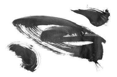 siyah mürekkep fırçası vuruşu. resimleme.