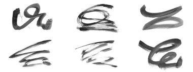 Siyah fırça darbesi ve doku. Grunge vektör soyut el boyalı element. Altı çizili ve sınır tasarımı.