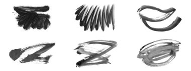 Siyah fırça darbesi ve doku. Grunge vektör soyut el boyalı element. Altı çizili ve sınır tasarımı.