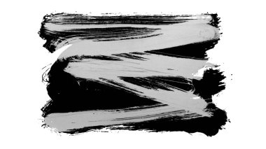 Siyah fırça darbesi ve doku. Grunge vektör soyut el boyalı element. Altı çizili ve sınır tasarımı.