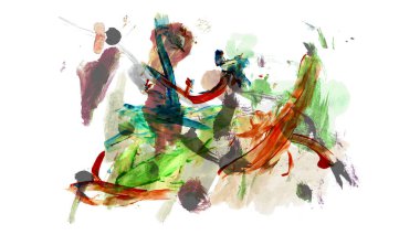 Siyah ve renkli boya karışımı, fırça darbesi ve doku. Grunge soyut elle boyanmış elementler. 