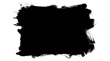 Siyah fırça darbesi ve doku. Grunge soyut elle boyanmış elementler. Altı çizili ve sınır tasarımı.