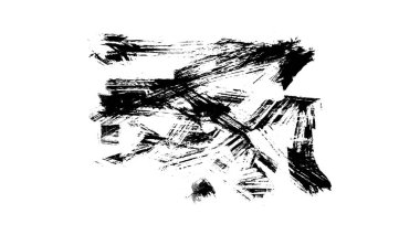 Siyah fırça darbesi ve doku. Grunge soyut elle boyanmış elementler. Altı çizili ve sınır tasarımı.