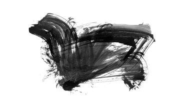 Siyah fırça darbesi ve doku. Grunge vektör soyut el boyalı element. Altı çizili ve sınır tasarımı.