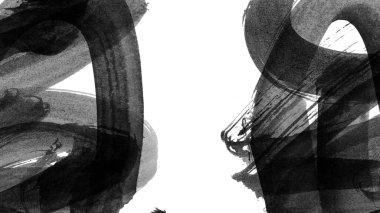 Siyah fırça darbesi ve doku. Grunge vektör soyut el boyalı element. Altı çizili ve sınır tasarımı.