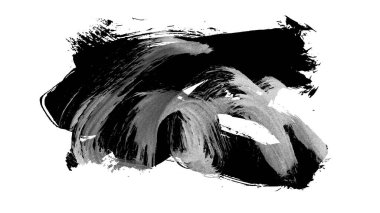 Siyah fırça darbesi dokusu. Grunge soyut elle boyanmış element. 