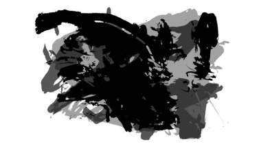 Siyah fırça darbesi ve doku. Grunge vektör soyut el boyalı element. Altı çizili ve sınır tasarımı.