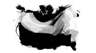 Siyah fırça darbesi ve doku. Grunge vektör soyut el boyalı element. Altı çizili ve sınır tasarımı.