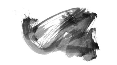 Siyah fırça darbesi dokusu. Grunge soyut elle boyanmış element. 