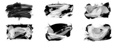 Siyah fırça darbesi ve doku. Grunge vektör soyut el boyalı element. Altı çizili ve sınır tasarımı.