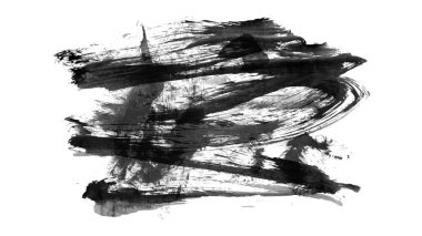 Siyah fırça darbesi ve doku. Grunge vektör soyut el boyalı element. Altı çizili ve sınır tasarımı.