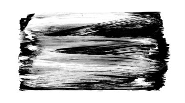 Siyah fırça darbesi ve doku. Grunge soyut elle boyanmış element. 