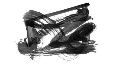 Siyah fırça darbesi dokusu. Grunge soyut elle boyanmış element. 