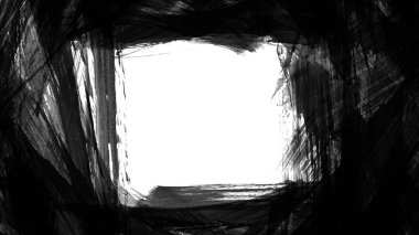 Siyah fırça darbesi ve doku. Grunge vektör soyut el boyalı element. Altı çizili ve sınır tasarımı.