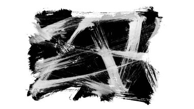 Siyah fırça darbesi dokusu. Grunge soyut elle boyanmış elementler. 