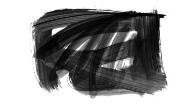 Siyah fırça darbesi dokusu. Grunge soyut elle boyanmış element. 