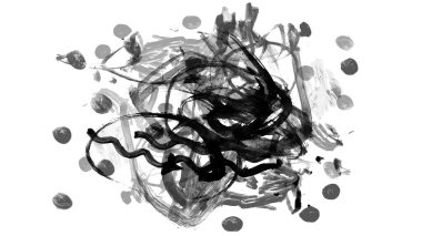 Siyah fırça darbesi ve doku. Grunge vektör soyut el boyalı element. Altı çizili ve sınır tasarımı.