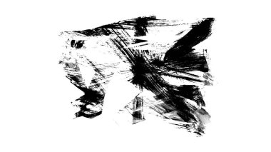 Siyah fırça darbesi dokusu. Grunge soyut elle boyanmış elementler. 