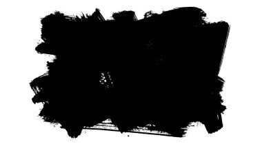 Siyah fırça darbesi ve doku. Grunge soyut elle boyanmış element. 