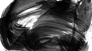 Siyah fırça darbesi ve doku. Grunge soyut elle boyanmış elementler. Altı çizili ve sınır tasarımı.