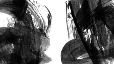 Siyah fırça darbesi ve doku. Grunge soyut elle boyanmış elementler. Altı çizili ve sınır tasarımı.