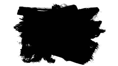 Siyah fırça darbesi ve doku. Grunge soyut elle boyanmış element. 