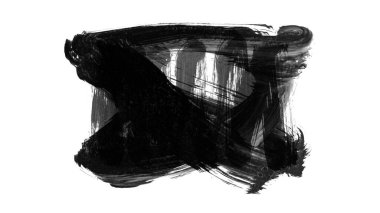 Siyah fırça darbesi ve doku. Grunge soyut elle boyanmış element. 