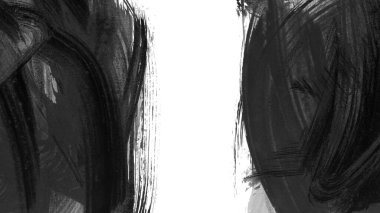 Siyah fırça darbeleri dokusu. Grunge soyut elle boyanmış elementler.