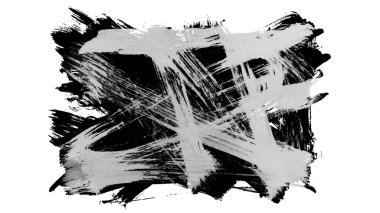 Siyah fırça darbesi ve doku. Grunge vektör soyut el boyalı element. Altı çizili ve sınır tasarımı.